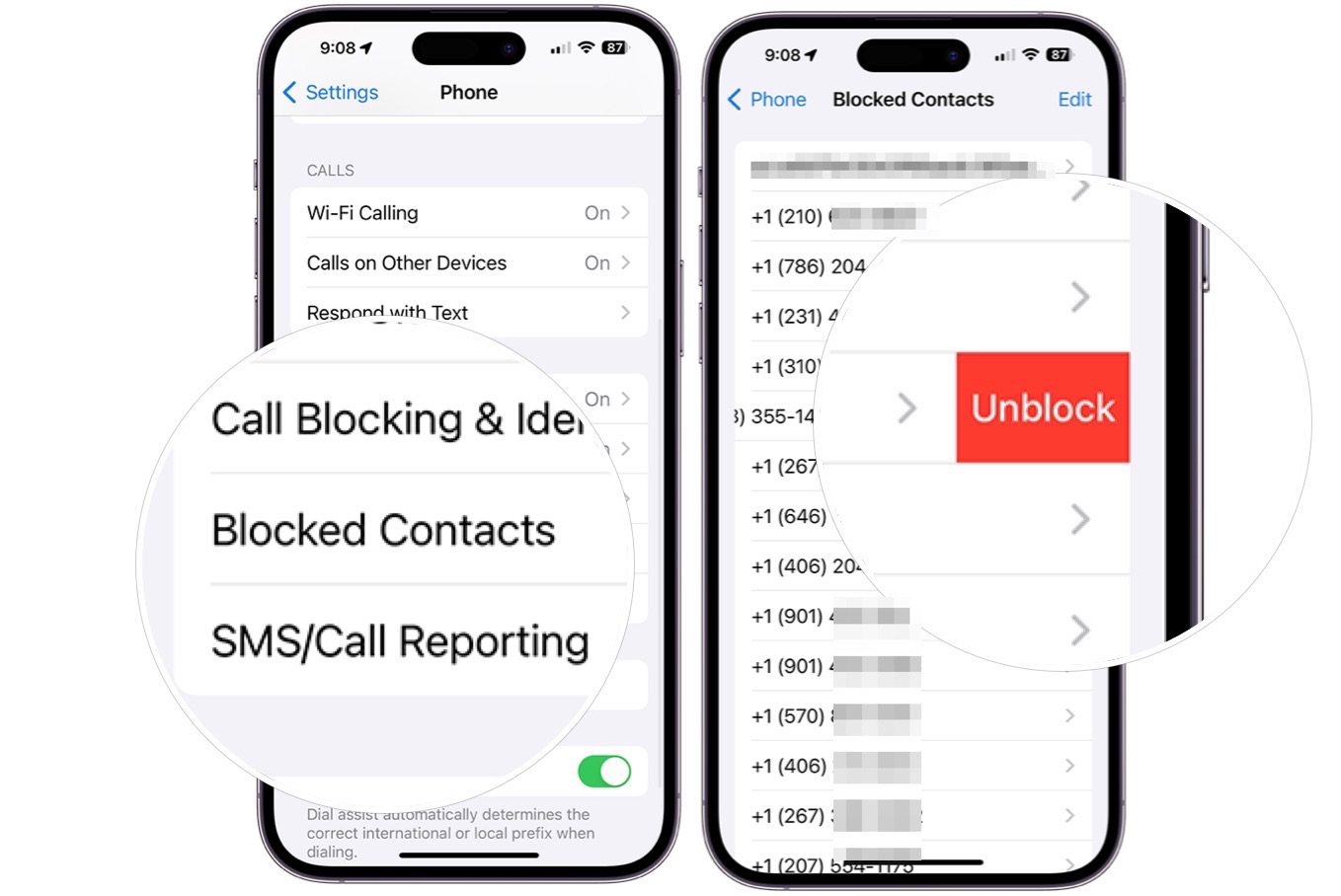 Contact Unblocking Process