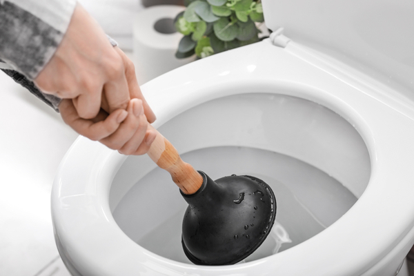 how to plunge a clogged toilet