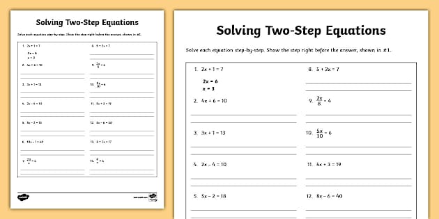 How to Solve Two Step Equations